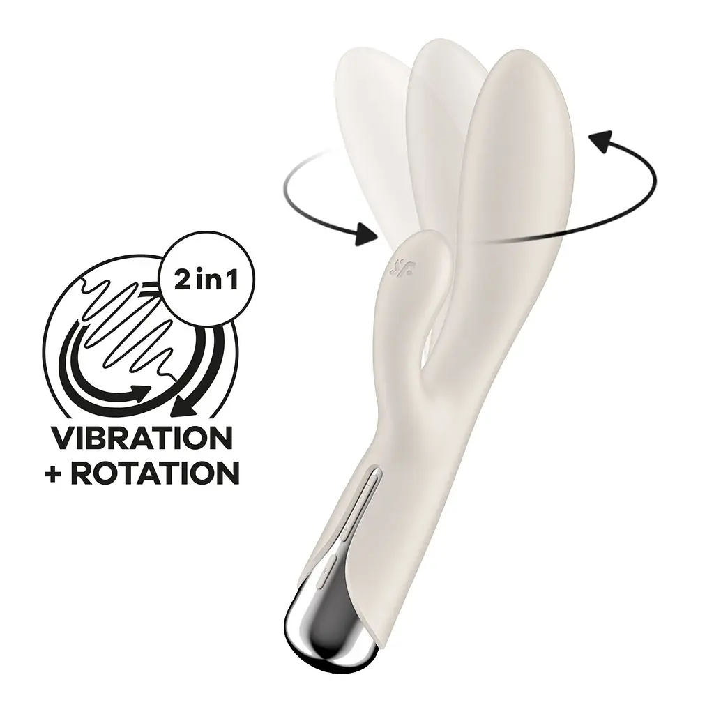 Вібратор-кролик з ротацією Satisfyer Spinning Rabbit 1 Beige, 3 мотори - фото 2