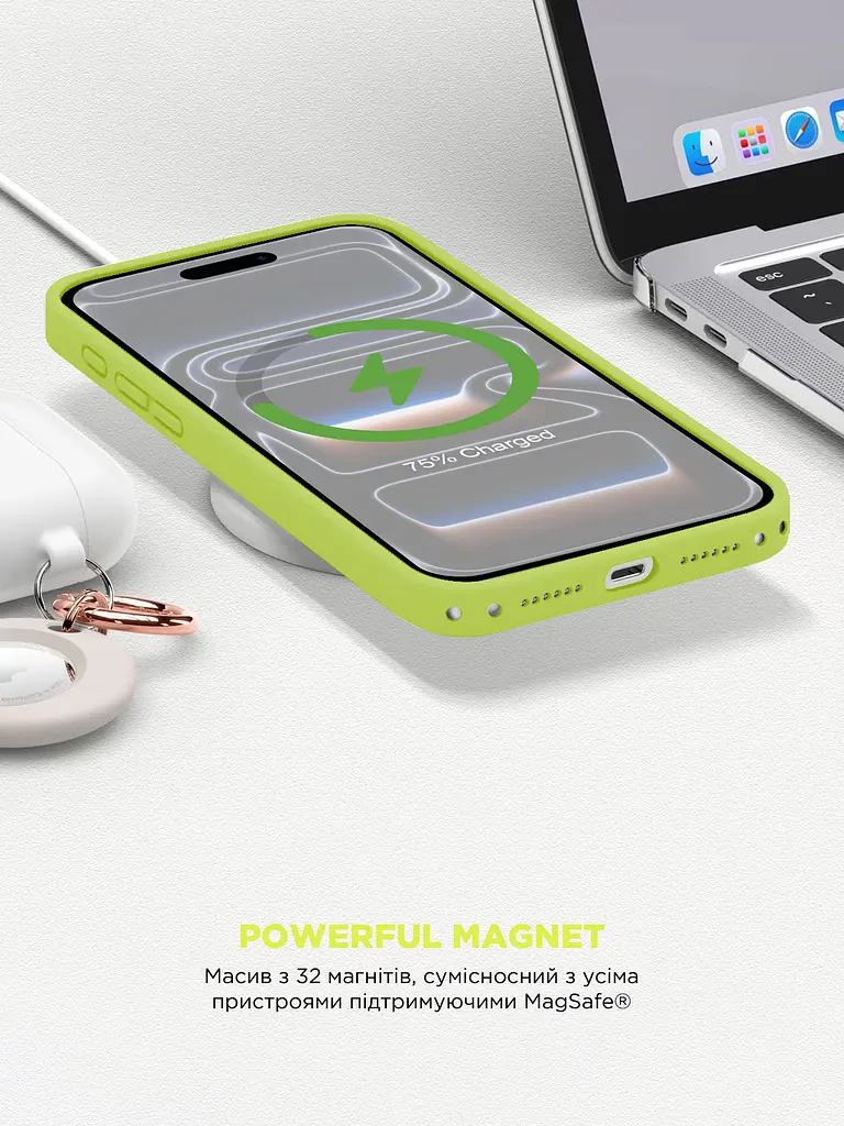 Силиконовый чехол с MagSafe для Apple iPhone 17 Pro, ICON2 MagCase, желтый, противоударный, панель с мягкой подкладкой, защита всего корпуса, поддержка беспроводной зарядки, совместим с защитными стеклами и пленками, ArmorStandart (ARM88992) - фото 8