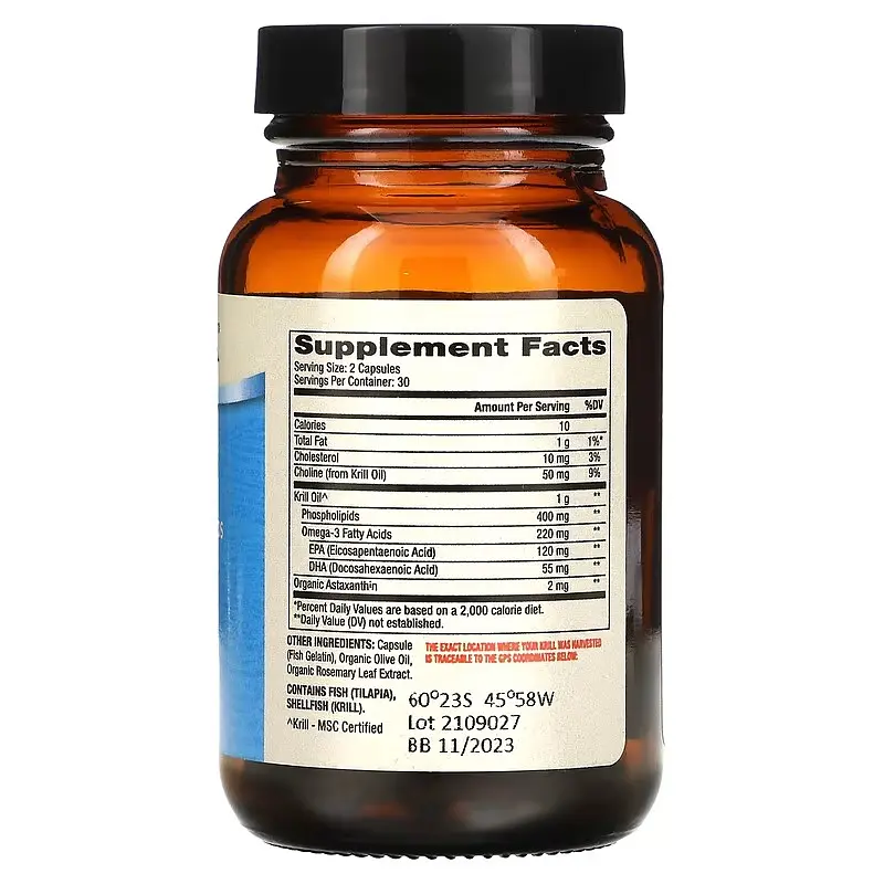 Олія криля (Krill oil) Antarctic Krill Oil 60 Capsules Dr. Mercola vit0005275 - фото 2
