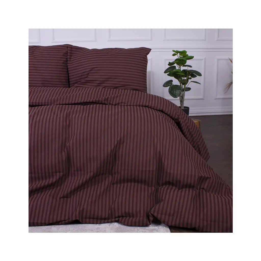 Наволочка MirSon Ranforce Elite 17-0617 Stripe Brown 60х60 см (2200008202118) - фото 4