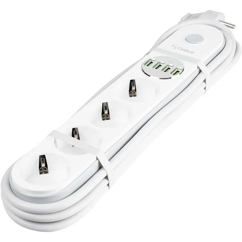 Мережевий фільтр Gelius G-Power GP-PS-001 (4 х розетки 4 х USB) White 2 м - фото 7