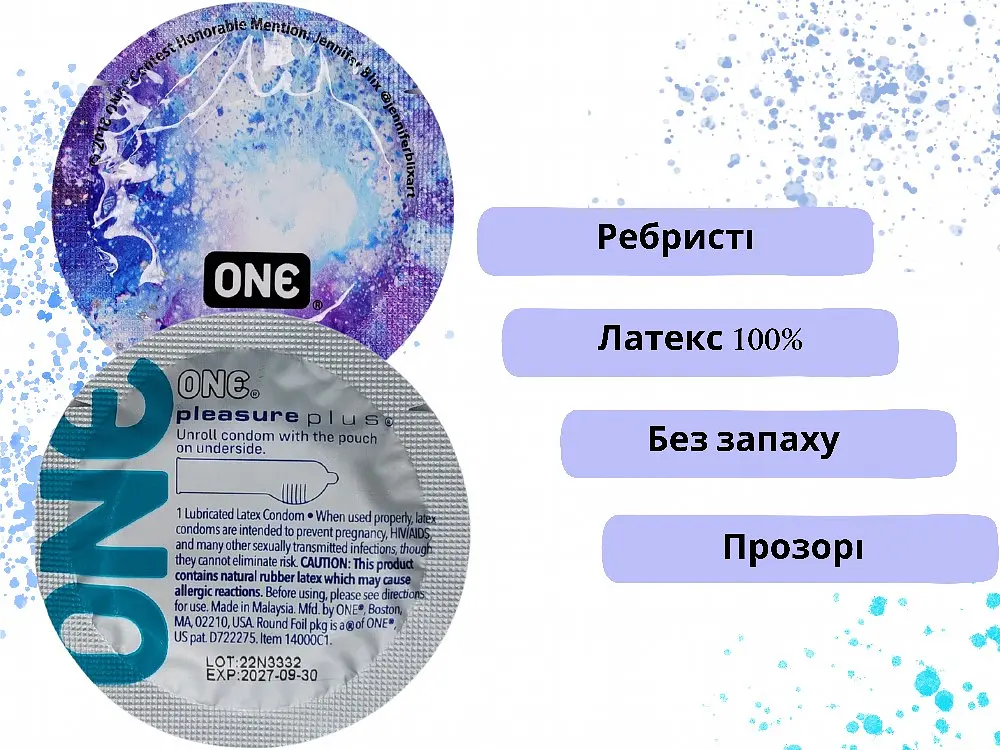Презервативи One Pleasure Plus з повітряною ребристою капсулою 5 шт. у кейсі (ROZ6501052015) - фото 3
