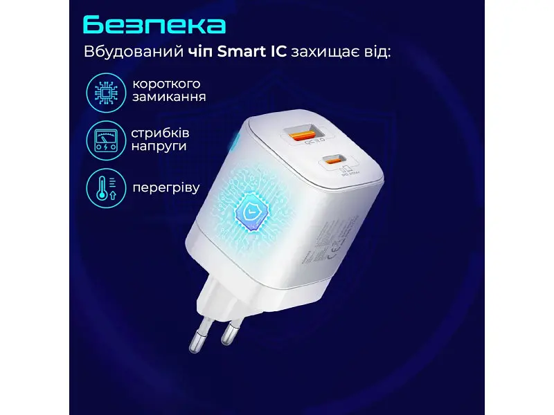 Мережевий зарядний пристрій Promate PowerPort-25AC White - фото 5