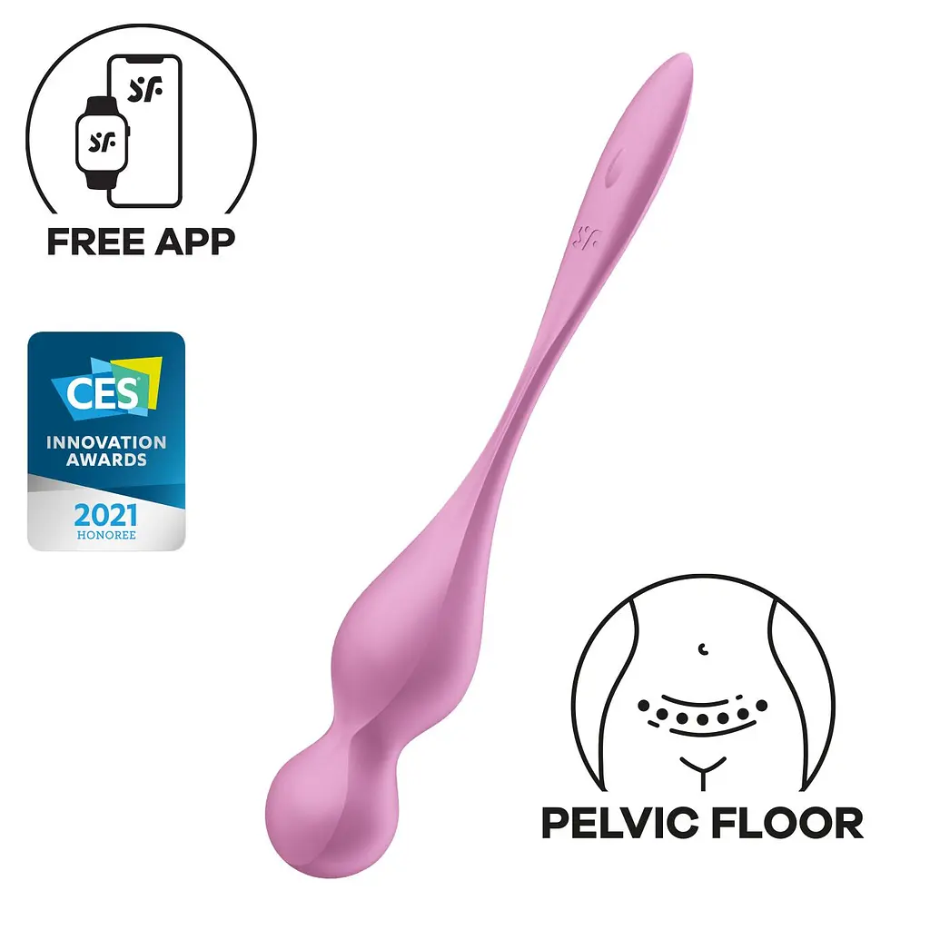 Вагінальні смарт-кульки з вібрацією Satisfyer Love Birds 1 Connect App Pink, 78 г Satisfyer SX0570 99892 - фото 4