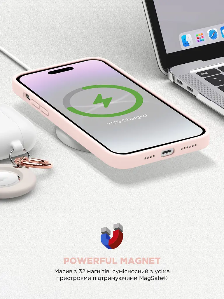 Силиконовый чехол с MagSafe для Apple iPhone 14 Pro, ICON2 MagCase, розовый, противоударный, панель с мягкой подкладкой, защита всего корпуса, поддержка беспроводной зарядки, совместим с защитными стеклами и пленками, ArmorStandart (ARM68402) - фото 9
