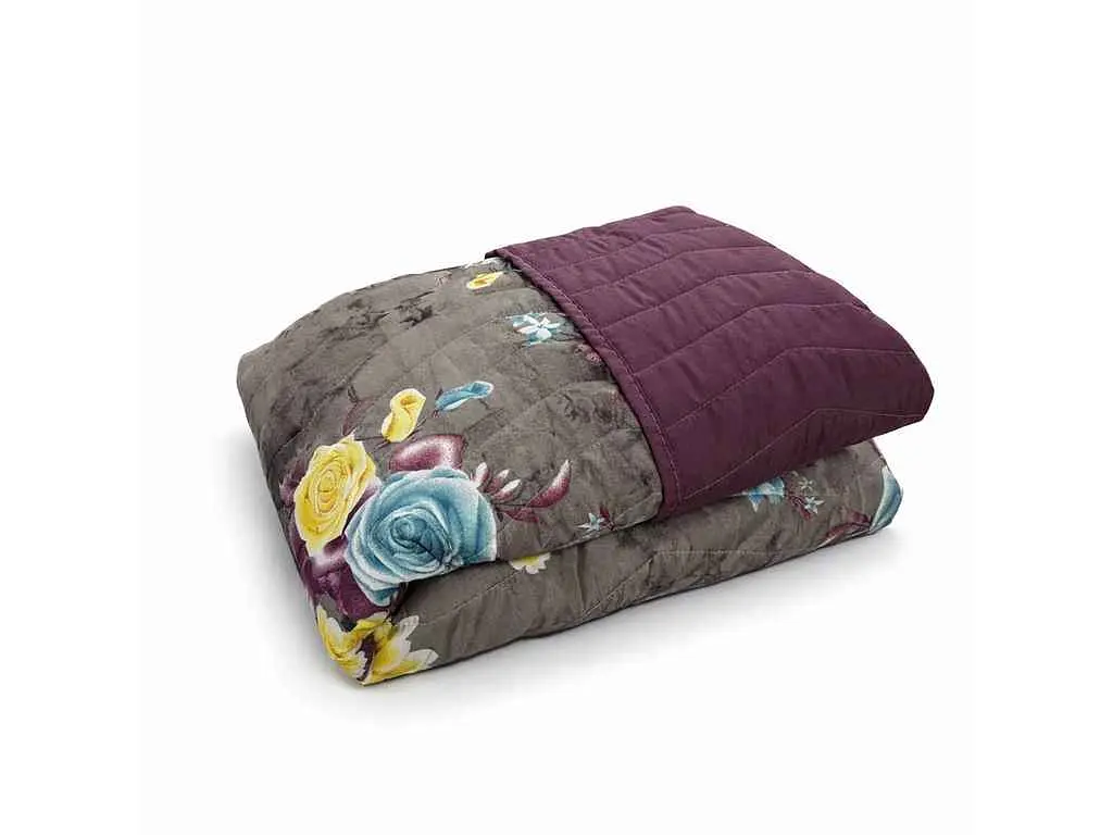Покривало ARCLOUD 180*210 DOUBLE FACE Plum Wine+Printed 10055-9 ZIGZAG BIG сумка - фото 3