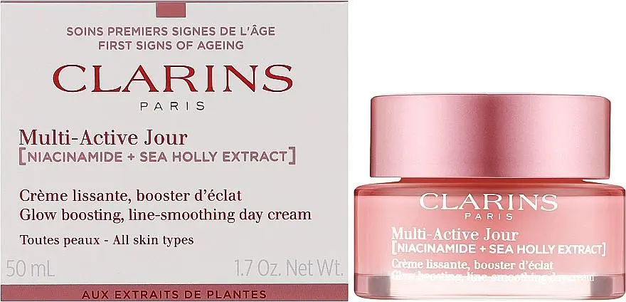 Clarins Крем для обличчя відновлюючий, розгладжуючий для всіх типів шкіри 50 мл Multi-Active Day Face Cream Niacinamide + Sea Holly Extract - фото 2
