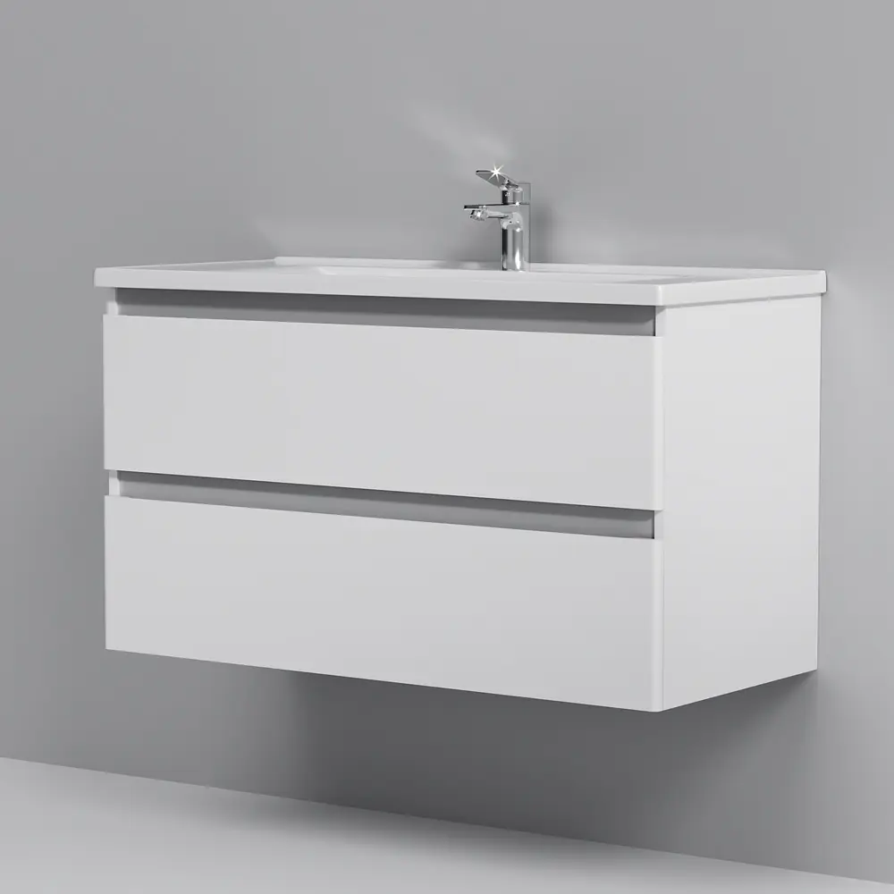 Тумба з умивальником Am.Pm X-Joy підвісна 100 см 2 ящики білий M85-FHX1002-WC1002WG38, Білий - фото 4