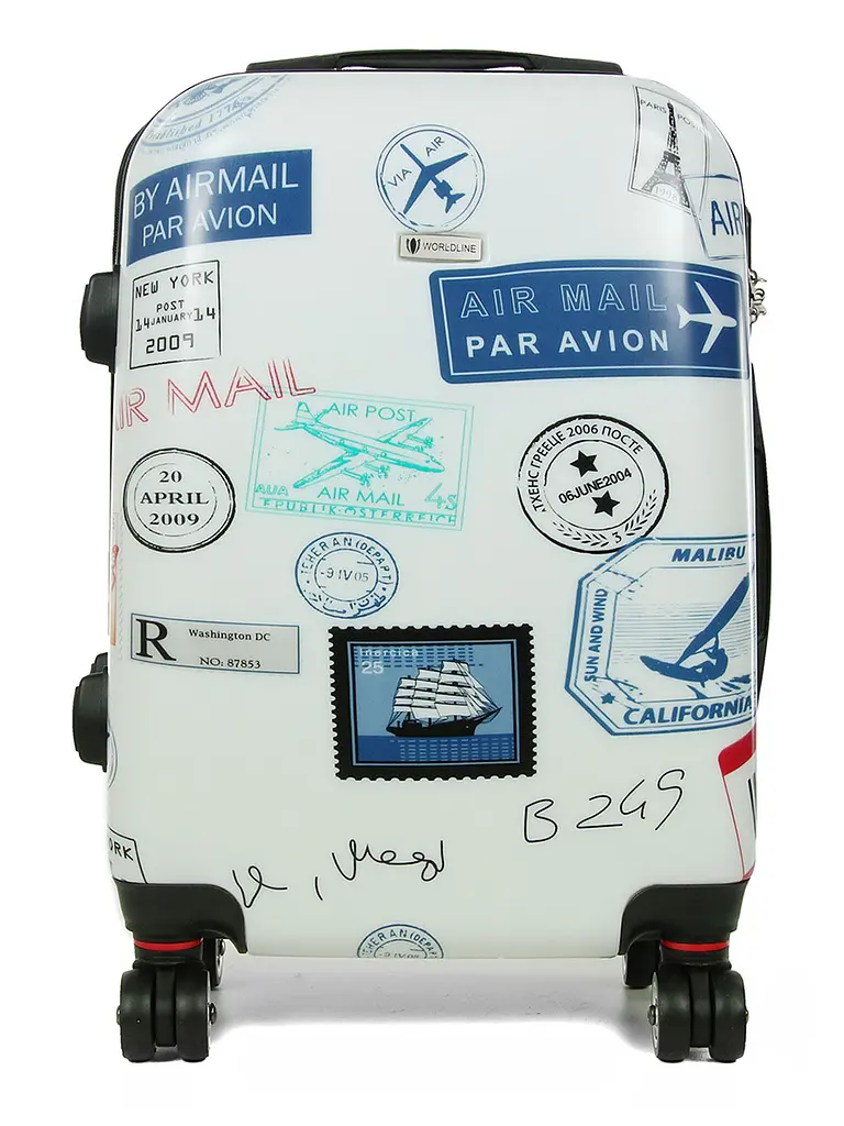Валіза Малий (S) Полікарбонат під Ручну поклажу Worldline Airtex 809 Stamp 44 л 54x35x23 см Різнобарвний - фото 3