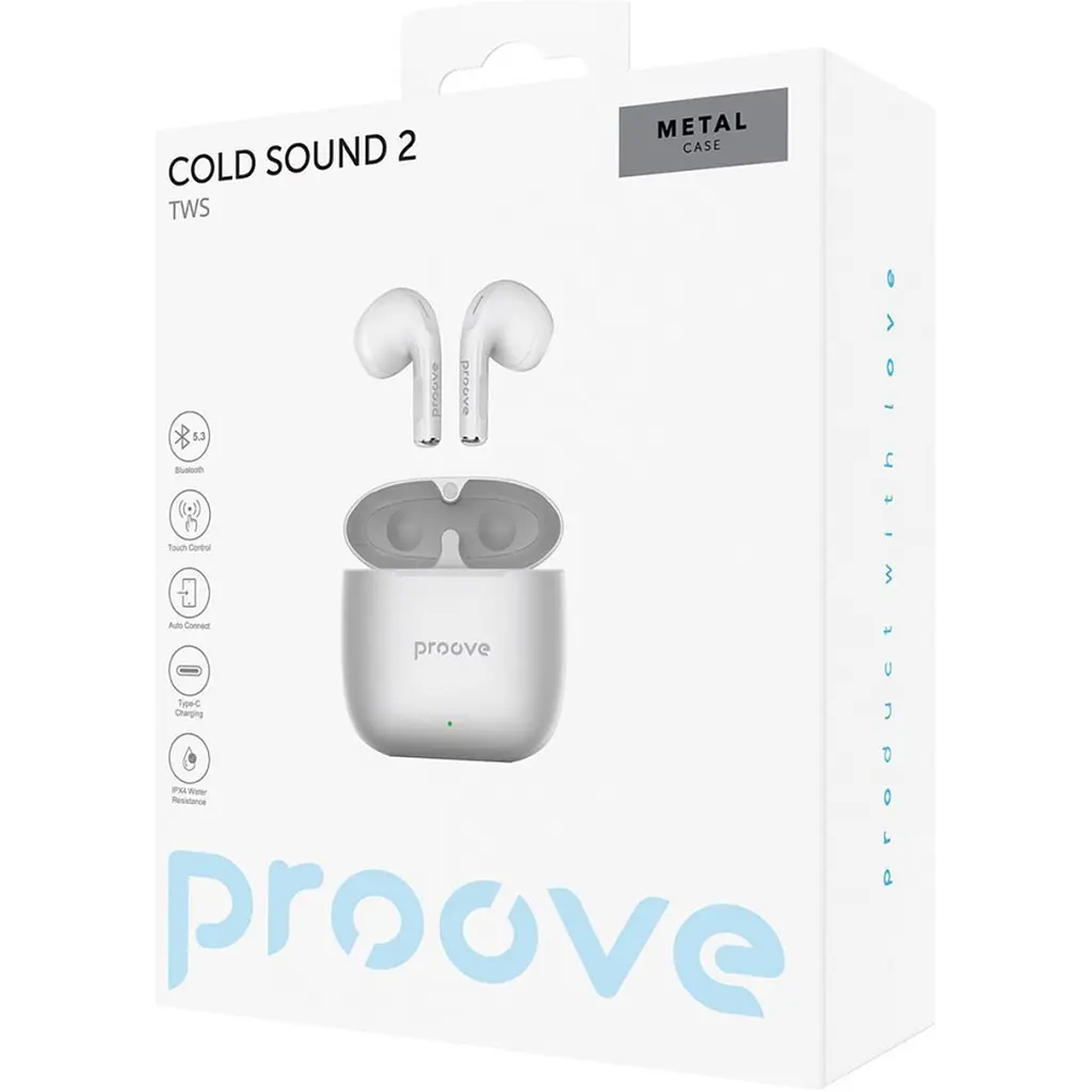 Навушники Proove Cold Sound 2 TWS Silver/White [TWCS20010006] [104454] - фото 5