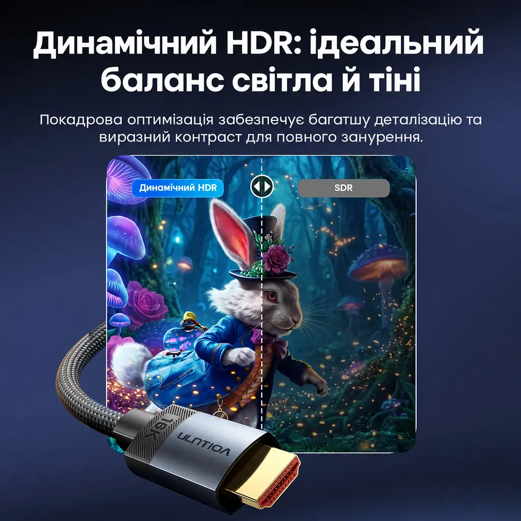 Кабель HDMI Vention ALVHF 2.2 16K 60 Гц 1 м сірий (ALVHF) - фото 12