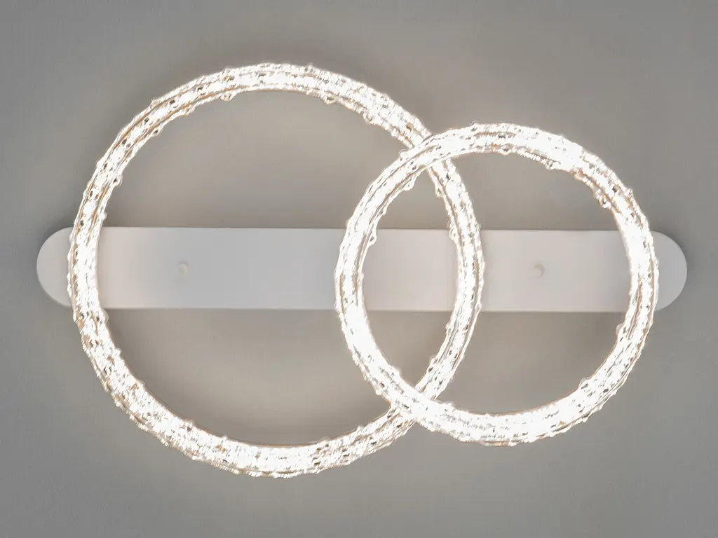Стельова LED-люстра Diasha MX78203/400+300WH 65W, 2 кільця, 3 кольори світла, 40x66 см, настінний вимикач - фото 3