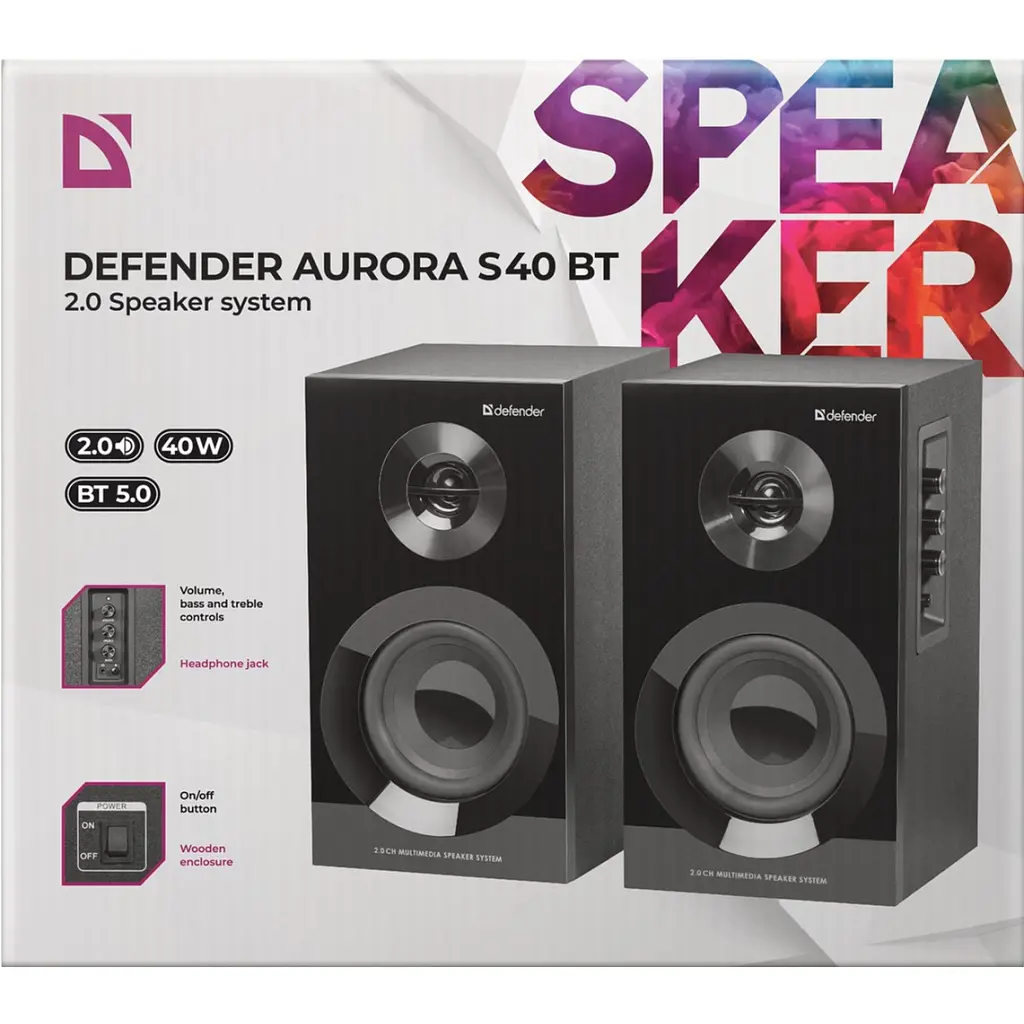 Акустична система Defender Aurora S40 Bluetooth Black (65240) - фото 5