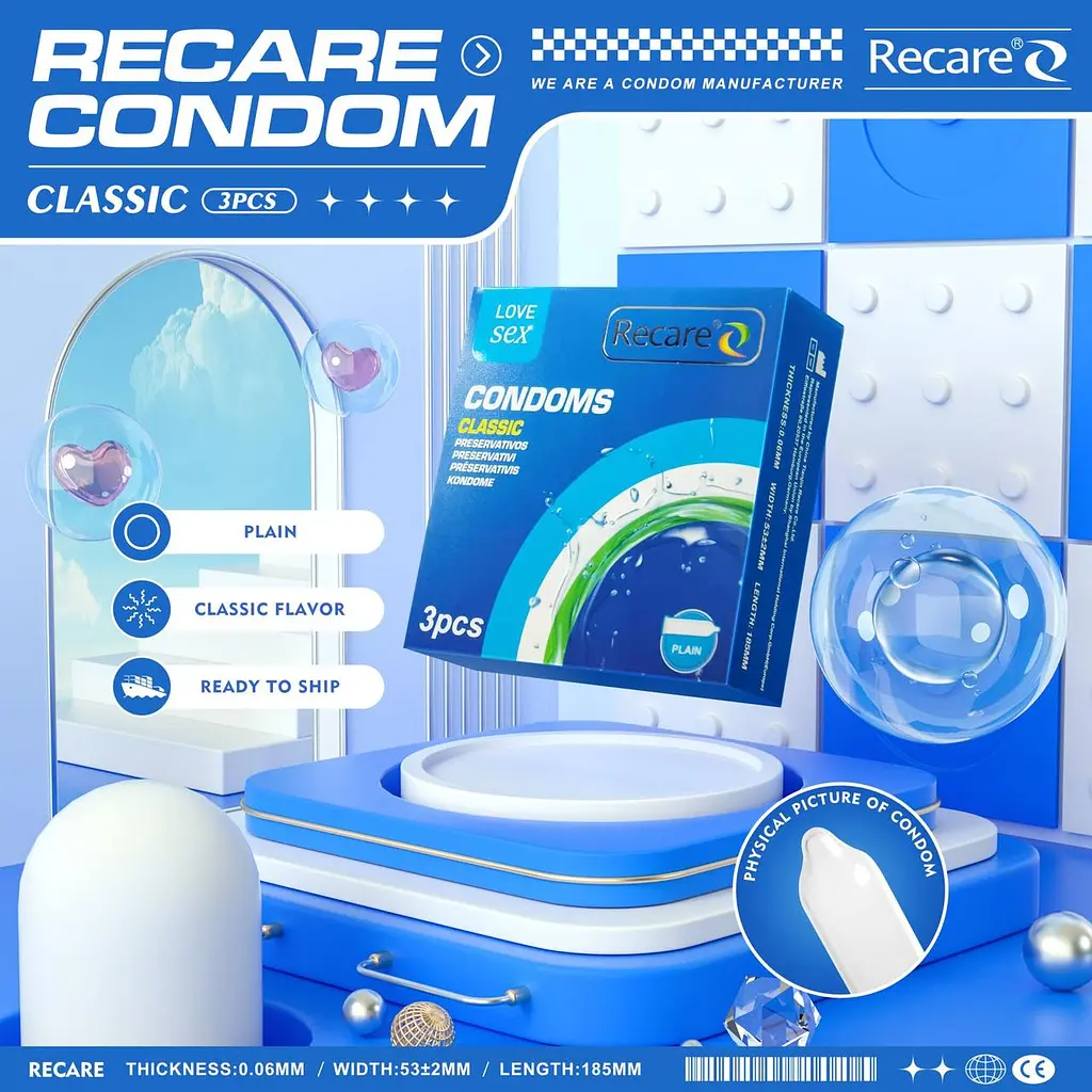 Презервативи Recare Classic Condoms 3 шт, класичні - фото 5