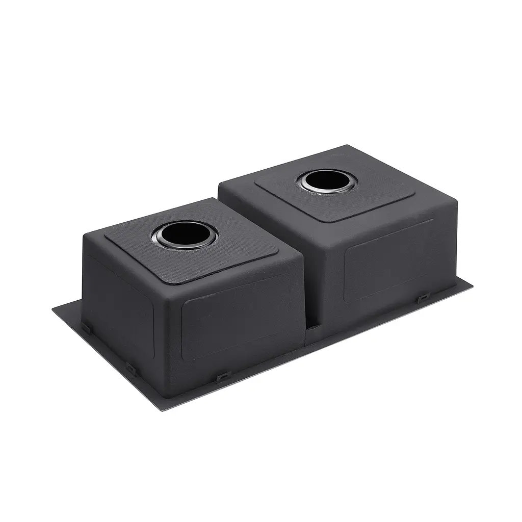 Кухонна мийка Kroner KRP Schwarze - 7843ZHM PVD (3,0/1,0 мм) CV022797, Чорний - фото 5
