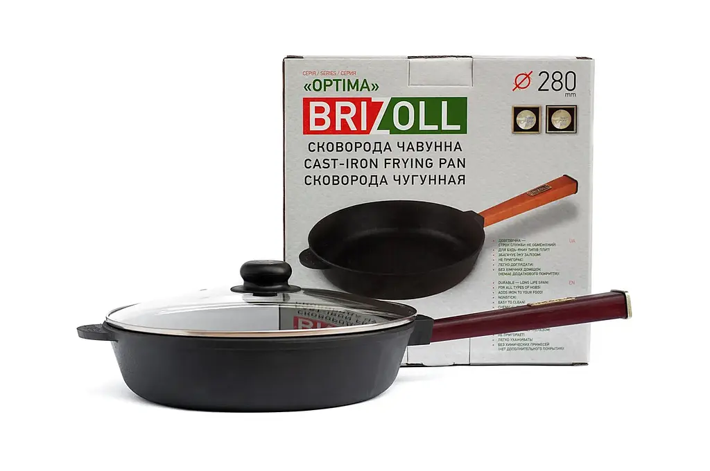 Сковорода чавунна Brizoll Optima Lids O2860P-C 28 см