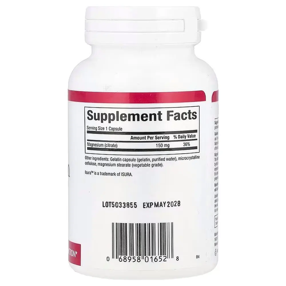 Цитрат магнію Natural Factors Magnesium Citrate 150 mg, 90 капсул для підтримка м'язів та нервової системи - фото 2