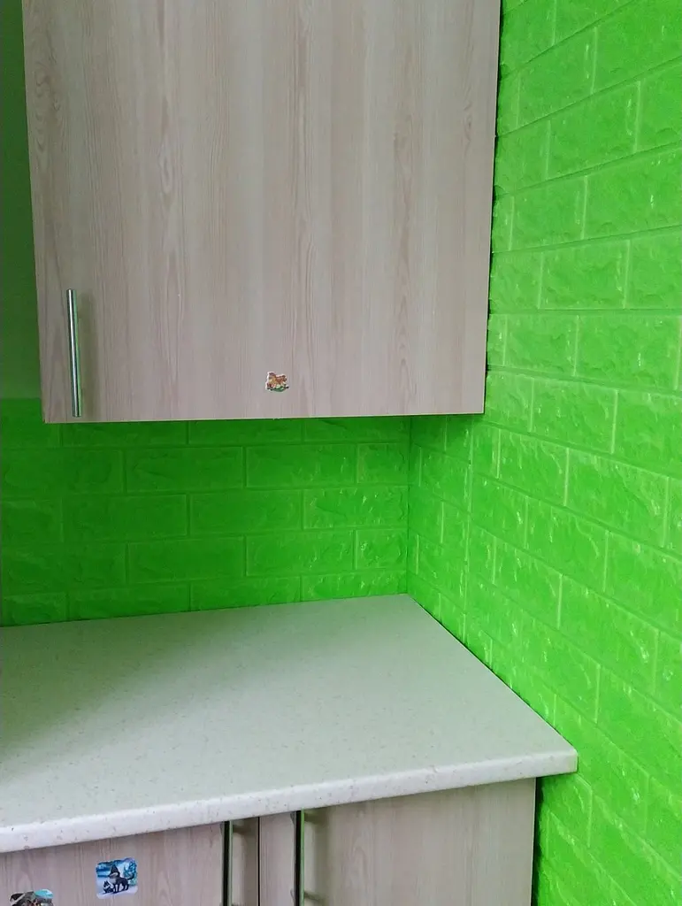 Самоклейка декоративна 3D панель 3D Loft під зелену цеглу 700x770x7мм - фото 4