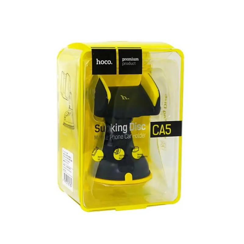 Автотримач для телефона Hoco CA5 Suction vehicle Holder жовтий - фото 2