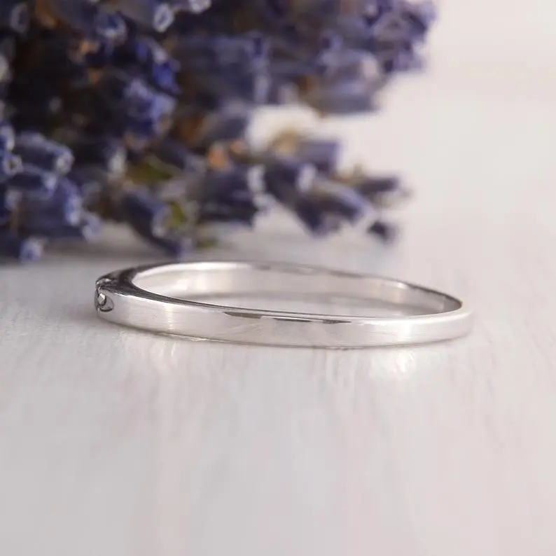 Каблучка з білого золота з чорним діамантом 18 K-0167 - фото 2