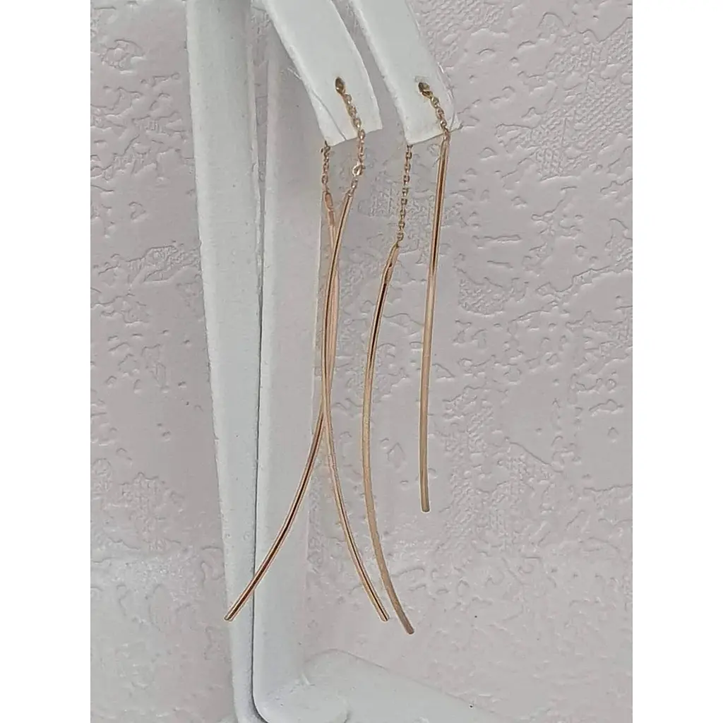 Золотые серьги-протяжки Вселенная. 22009200 - фото 2