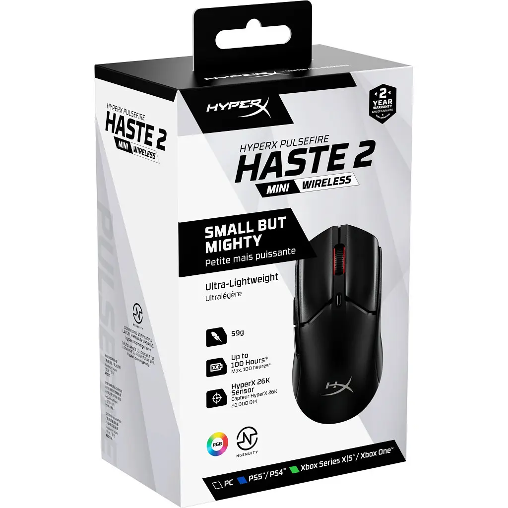 Мишка HyperX Pulsefire Haste 2 Mini Wireless Black (7D388AA) - фото 9