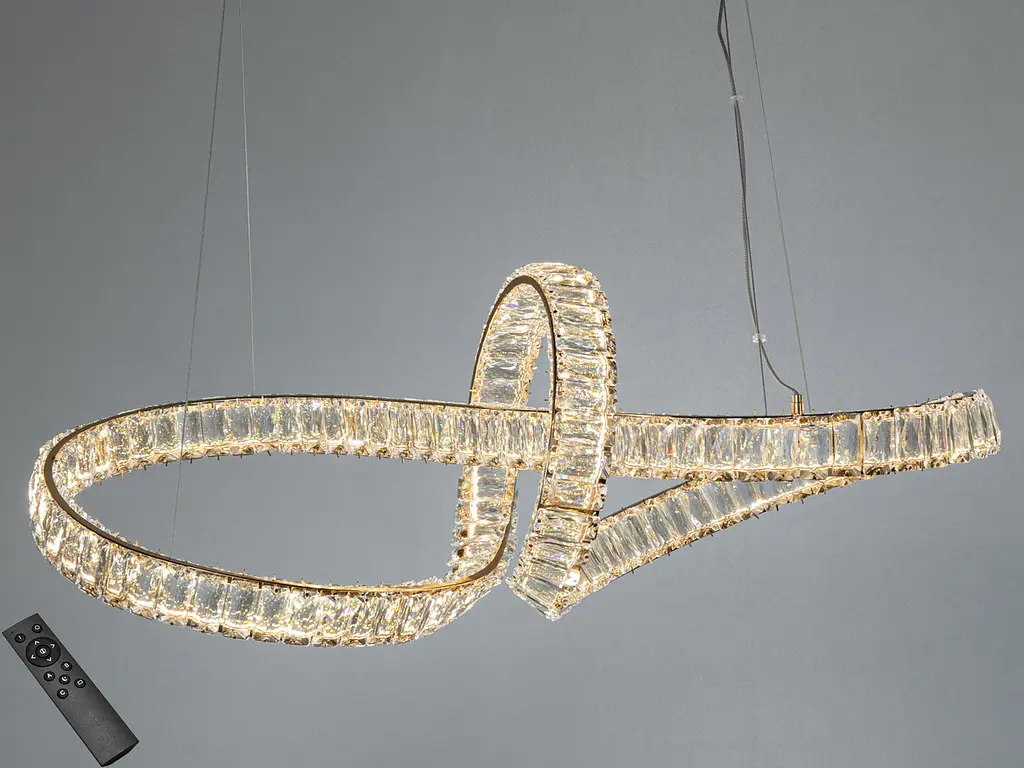 Підвісна LED-люстра Diasha D8861/800x300G, кришталева спіраль, золото, 85 W, пульт ДК - фото 2