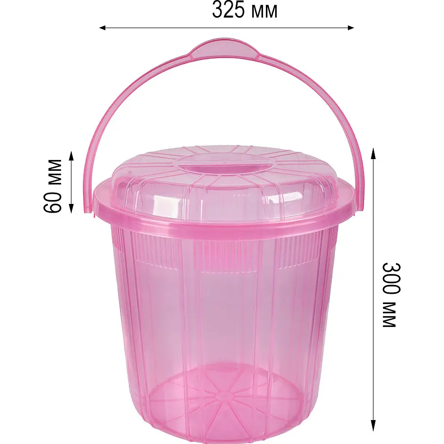 Відро Stars Plast рожевий 16 л (94338/рож) - фото 3
