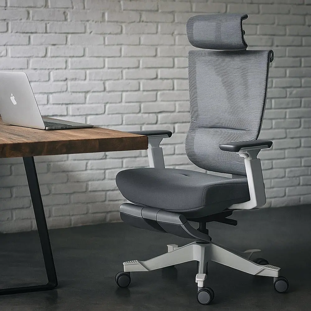 Крісло Mealux S6 Air Fabric Grey White ( HF-S6 F/GW) - фото 4