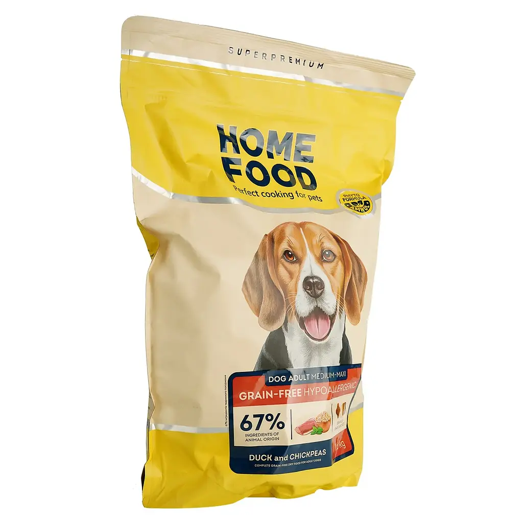 Сухий корм Home Food для дорослих собак середніх та великих порід беззерновий гіпоалергенний Качка та нут 1.6 кг - фото 3