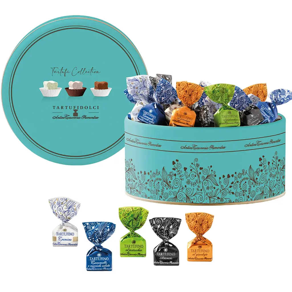 Конфеты Antica Torroneria Piemontese Ассорти Трюфелей металлической коробке 400 г (916797) - фото 2