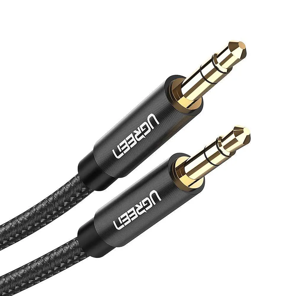 Аудіо кабель AUX 3.5mm (miniJack) Ugreen AV112 1м Чорний - фото 2