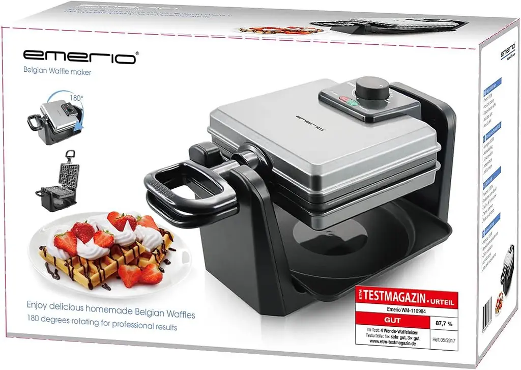 Вафельниця Emerio WM-110984.4 для 4 бельгійських вафель, що обертається - фото 4