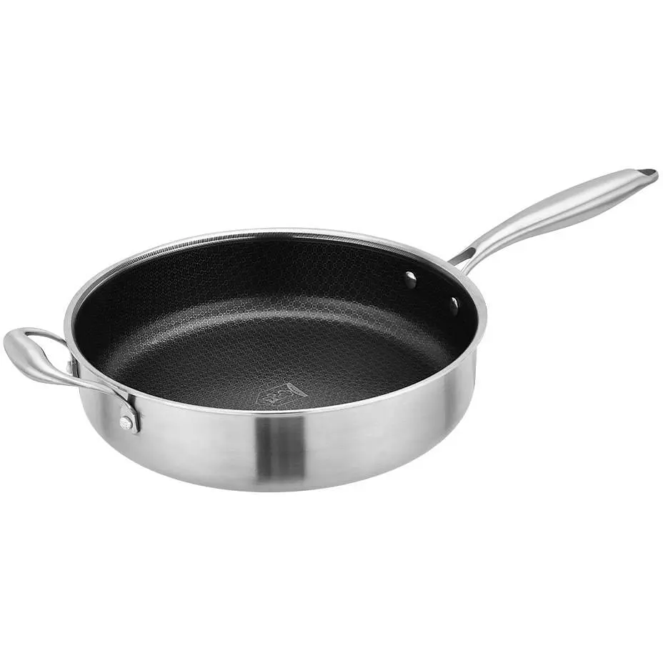 Сковорода з нержавіючої сталі з кришкою Heinner Titanium3 26 см (HR-MRK-26C) - фото 4