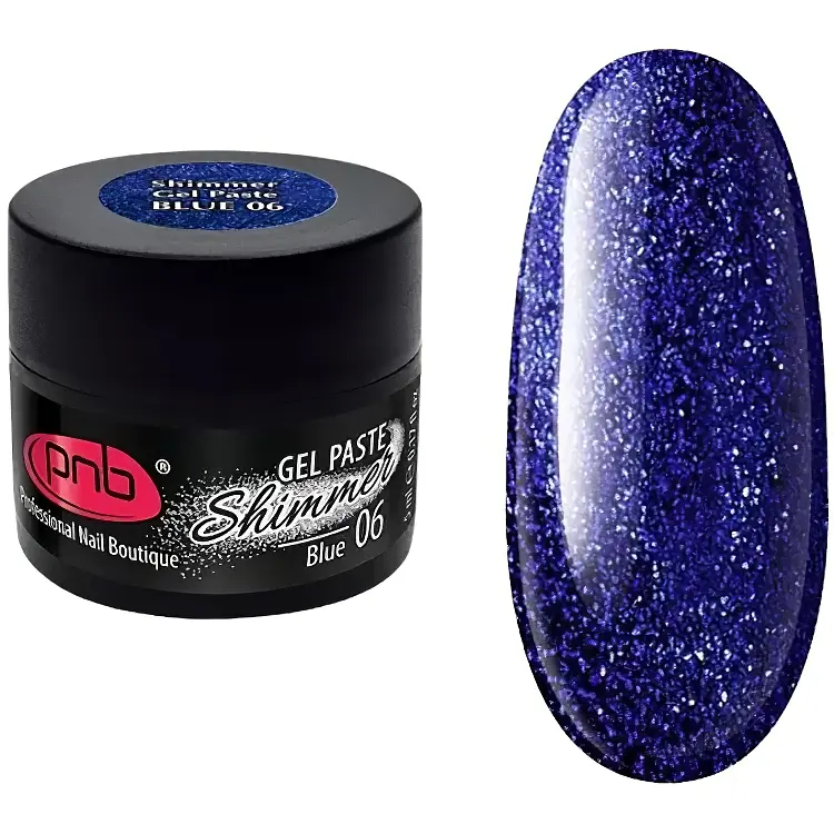 Гель-паста PNB 06 UV/LED Shimmer Gel Paste 06 Blue 5 мл - фото 1