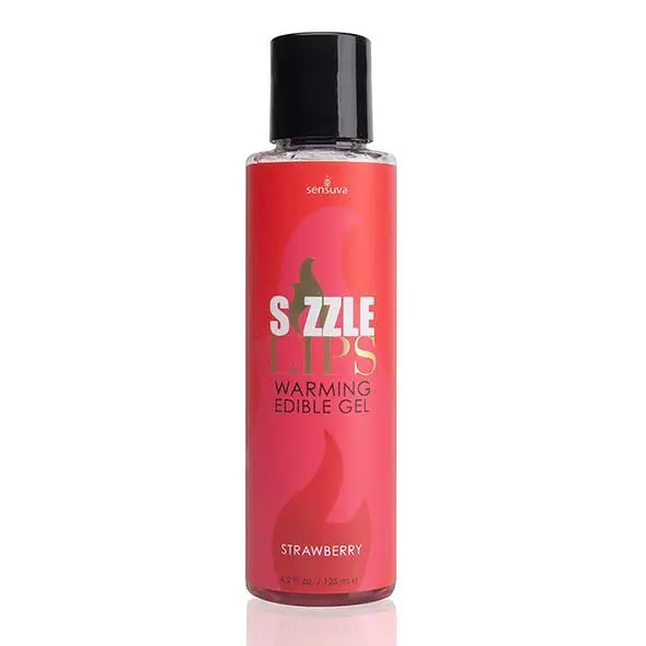 Зігріваючий масажний гель Sensuva - Sizzle Lips Strawberry (125 мл) Sensuva SO3210 94291