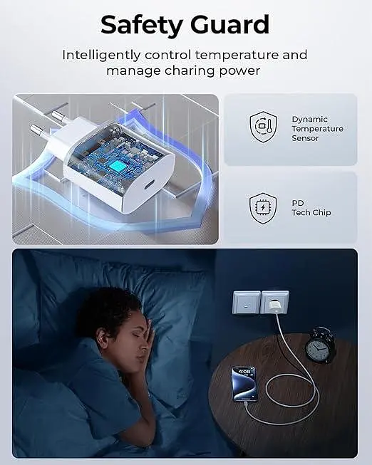 Зарядний пристрій USB-C 25W PD з кабелем 2 м для iPhone та iPad - фото 3
