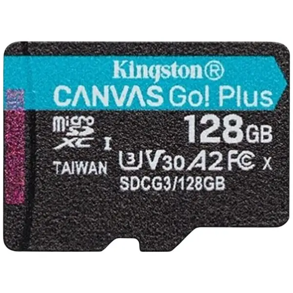 Карта памяти Kingston microSDXC 128Gb Canvas Go Plus Class 10 UHS-1 А2 V30 [SDCG3/128GBSP] [53491] - фото 1
