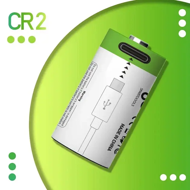 Акумулятор CR2 ​​Smartoools 300 mAh літій-іонний Li-Ion із зарядкою від Type-C 3.7V Випуклий плюс (19326) - фото 2
