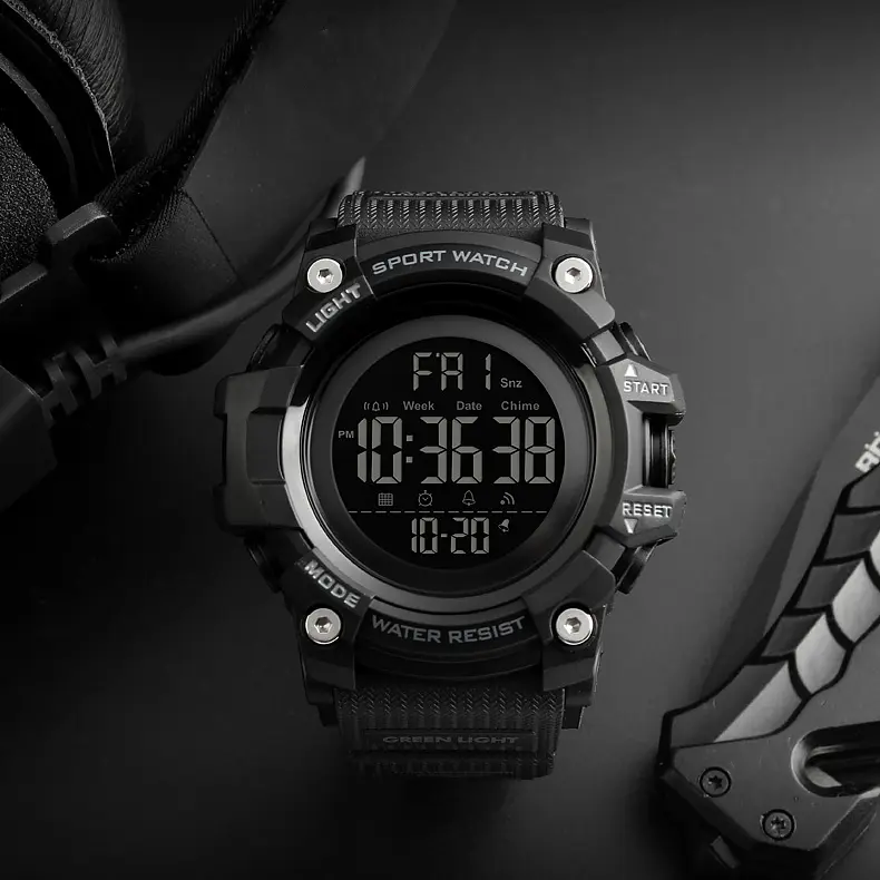 Наручний годинник чоловічий 1384 Black Skmei acs0030784 - фото 3