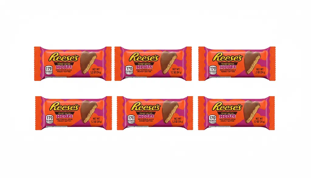 Цукерки Reese's Valentine's Day Peanut Butter Hearts Candy 6шт х 34г - фото 3