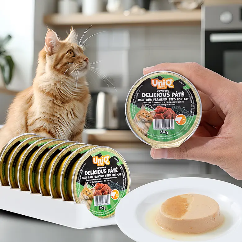 Смачний паштет UNIQ PETS CAT WET FOOD ROYAL BEEF з яловичини та насіння подорожника, 30 г - фото 6
