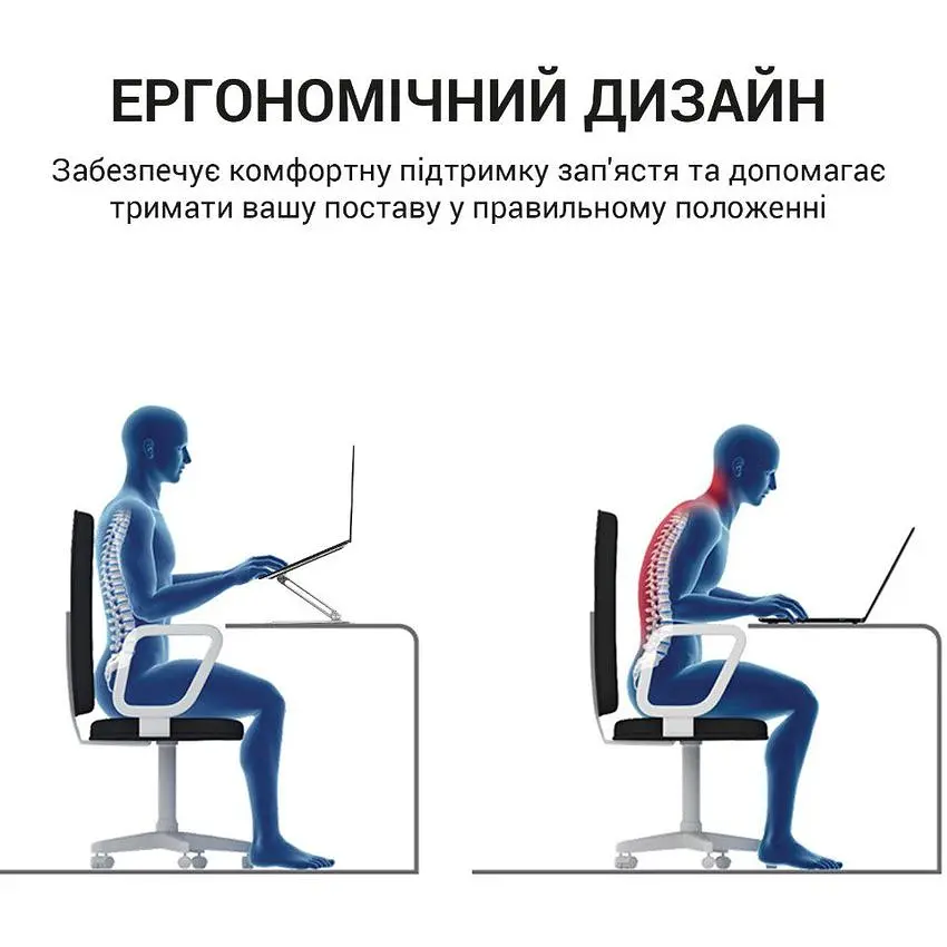 Підставка для ноутбука планшета OfficePro LS-112-G Alloy Aluminum Gray - фото 5