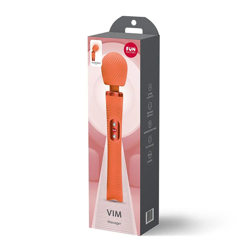 Вібромасажер Fun Factory VIM Vibrating Wand Orange, суперпотужний та легкий, до 6 годин роботи - фото 7