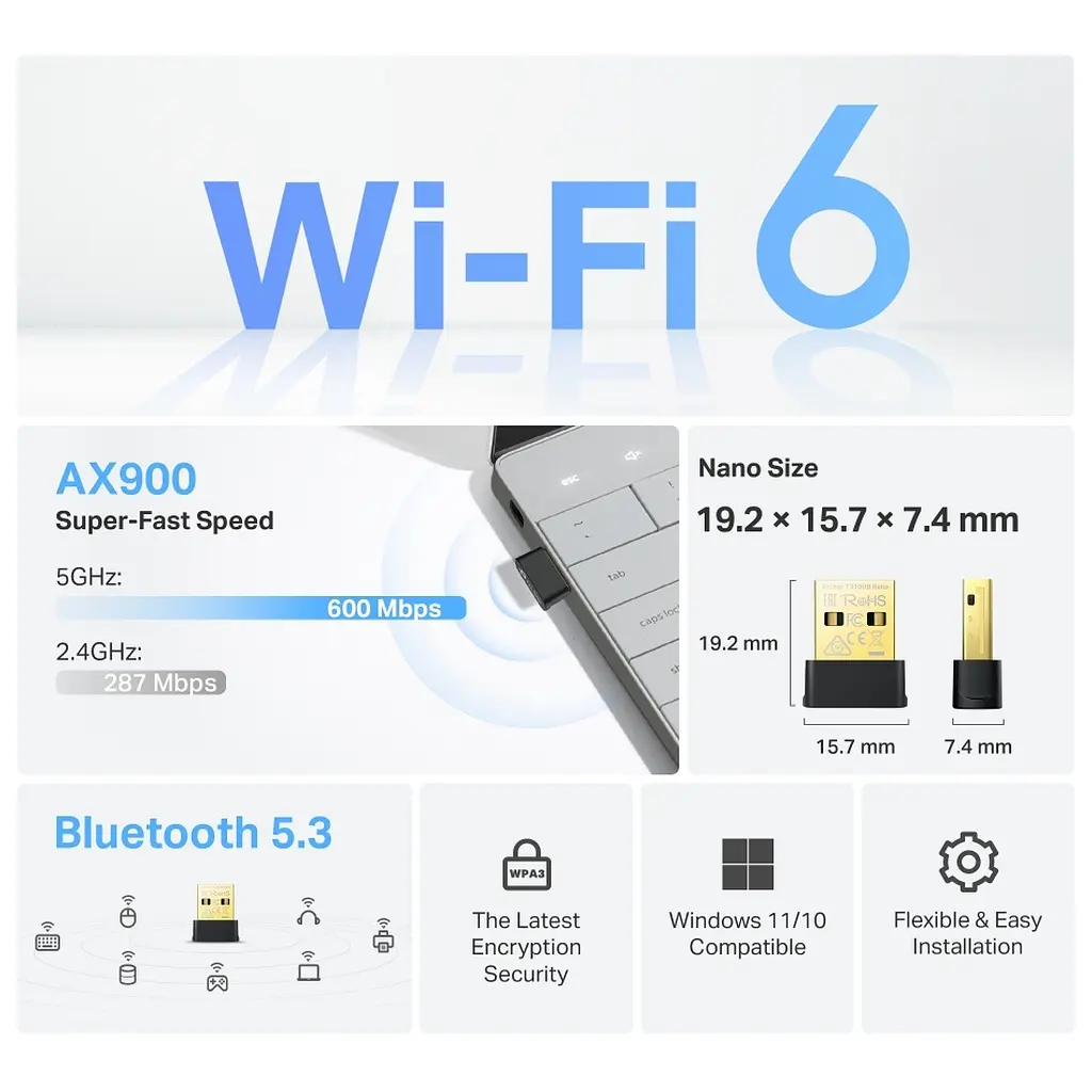 Сетевая карта Wi-Fi TP-Link ARCHER-TX10UB-NANO - фото 7