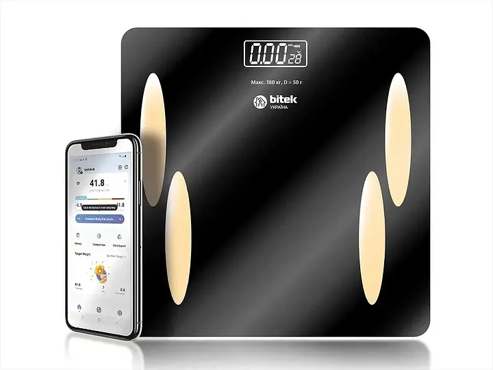 Електронні підлогові смарт-ваги BITEK BT-1607 до 180 кг  Bluetooth з додатком для телефону  - фото 6