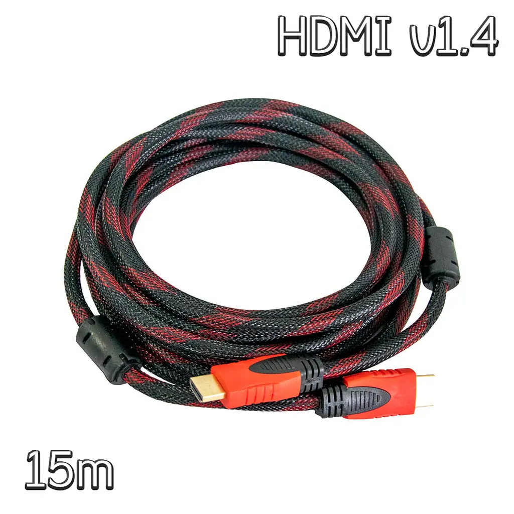 Кабель HDMI-HDMI V1.4 15 м, подовжувач відеосигналу, нейлонова оплітка - фото 2