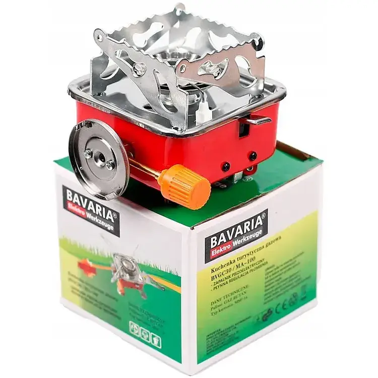 Плита газовая Bavaria мини портативная + 2 газовые баллона 2800 Вт компактная пъезоподжиг - фото 3