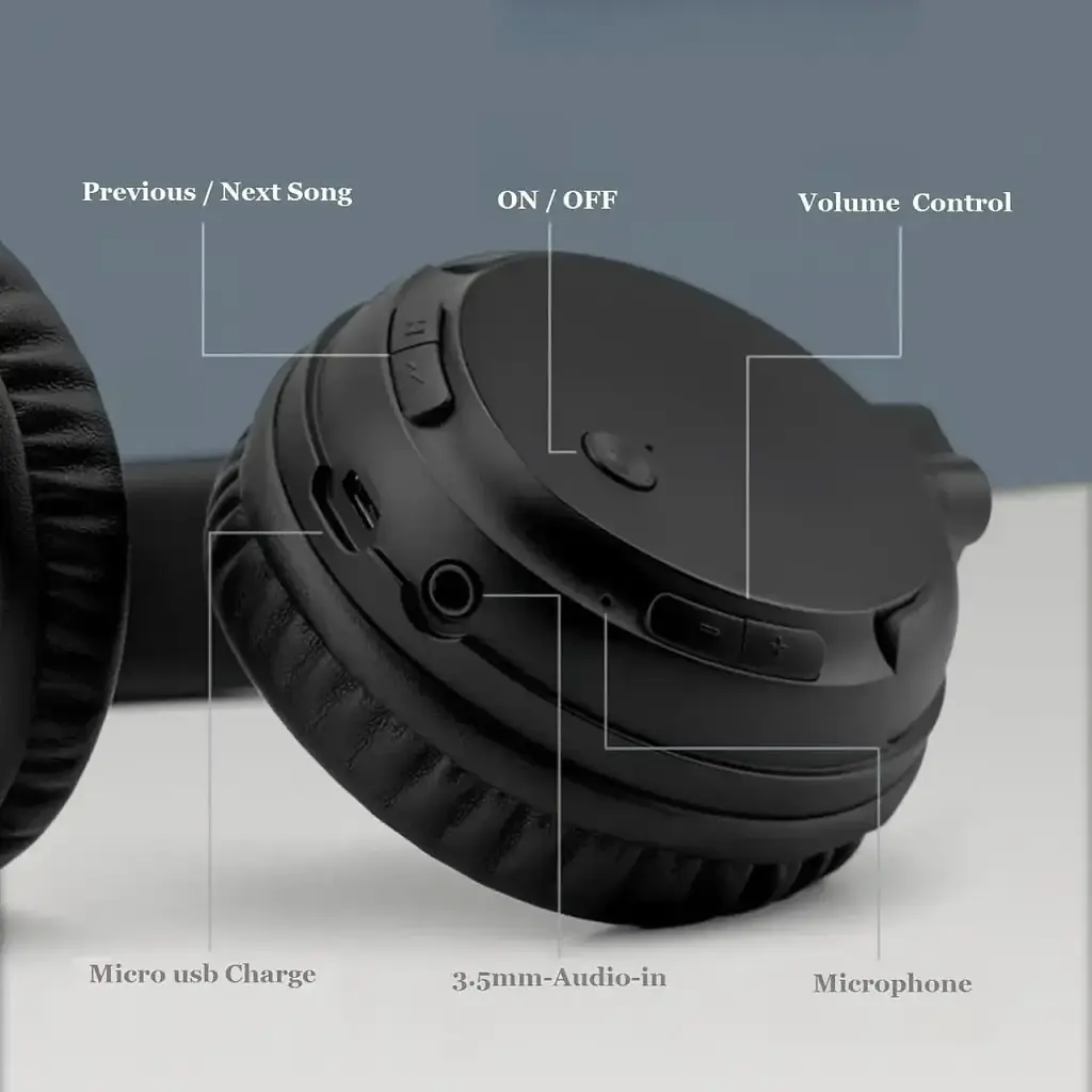 Беспроводные наушники KST-900BT Bluetooth с FM-радио глубокие черные басы для телевизора и ПК - фото 7
