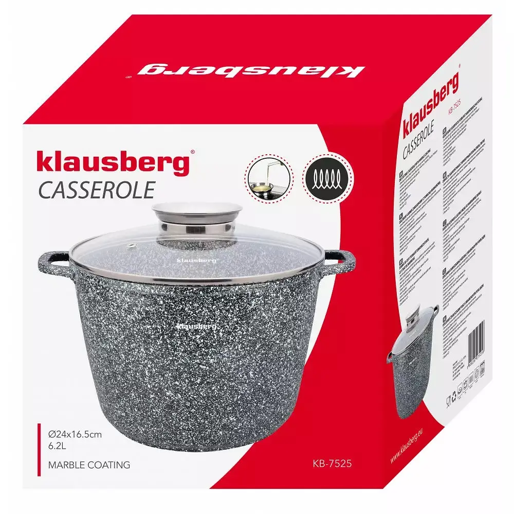 Каструля з мармуровим покриттям Klausberg KB-7525 24 см 6.2л - фото 9